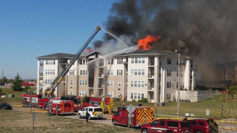 A fire destroyed a 36-unit apartment building in Junction City, Kansas, last month, leaving several military families temporarily homeless.