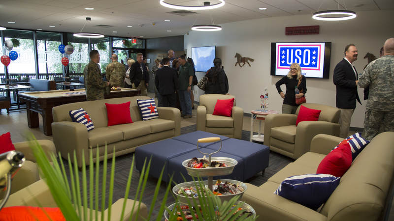 A look inside the new USO center at Joint Base San Antonio.