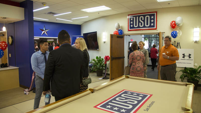 The new USO center on Joint Base San Antonio.