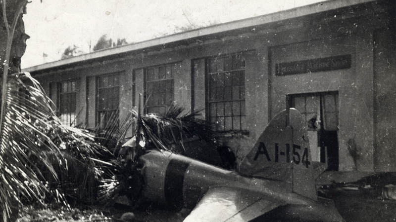 The first Japanese plane shot down during the attack on Pearl Harbor on Dec. 7, 1941.
