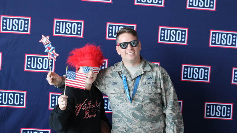 The USO, the NFL and the Houston Texans teamed up to host the Salute to Service BBQ at Ellington Field Joint Reserve Base on Jan. 31 near the site of Super Bowl LI. Thousands of service members and military families stationed near Houston enjoyed an afternoon of food, live music, games and prizes.