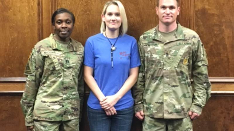 When Louisiana native Tammy Barnett, center, took the oath of enlistment on April 8, 2016, she became the first woman to enlist for an infantry job in the U.S. Army.