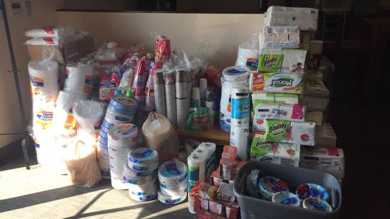 Donated paper supplies from the Yokosuka community.
