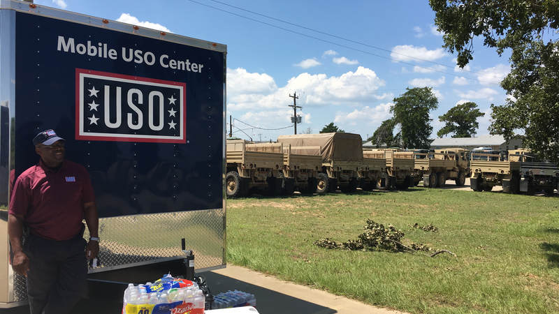 The USO Mobile unit at Fort Swift.