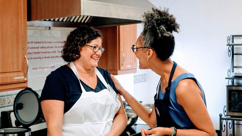 Carla Hall, celebrity chef and co-host of ABC's "The Chew," went on a recent five-day USO tour to Italy and Spain to cook and connect with service members and their families.