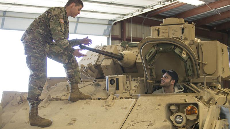 The Chainsmokers visited McCrady Training Center in South Carolina on Dec. 19 to get an up close look at military life, tour the USO center on base and perform a surprise concert for hundreds of future soldiers staying at nearby Fort Jackson for the holidays.