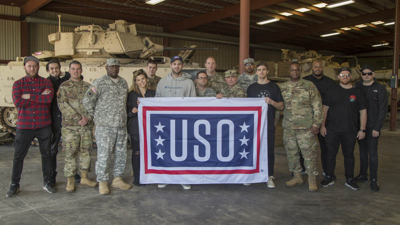 The Chainsmokers visited McCrady Training Center in South Carolina on Dec. 19 to get an up close look at military life, tour the USO center on base and perform a surprise concert for hundreds of future soldiers staying at nearby Fort Jackson for the holidays.