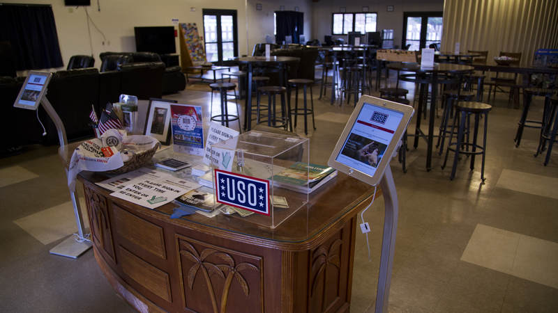Inside the USO at Pohakuloa Training Center, Hawaii