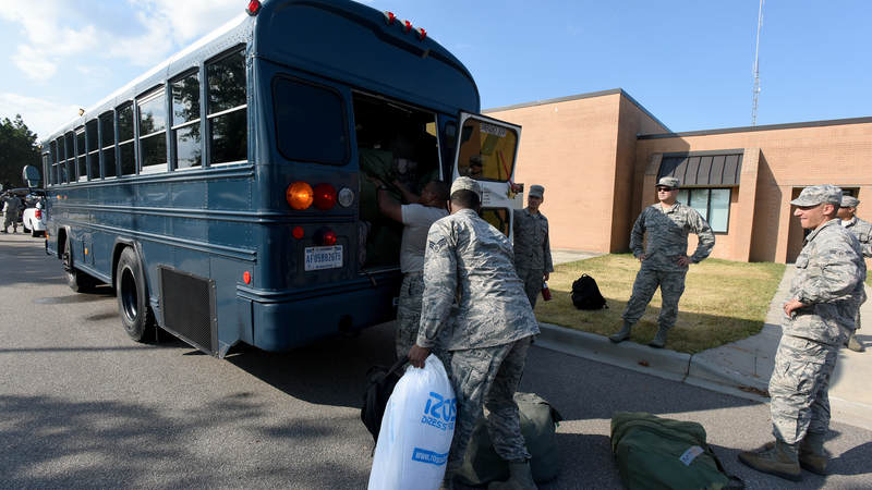 Airmen prepare to deploy to Bluffton, South Carolina in advance of Hurricane Florence.