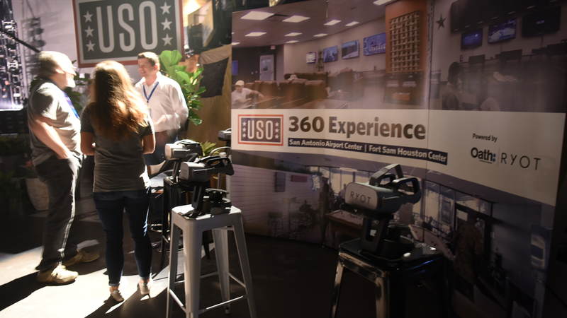 Designed to transport guests into a real-life USO center in the field, the USO2GO 360 tent display at the World’s Biggest USO Tour demonstrates the taste of home USO delivers to even the most remote areas in the world. The interactive display is part of a live entertainment experience at The Anthem in Washington, D.C., Sept. 12, 2018, bringing the USO mission to life and paying tribute to service members around the world.