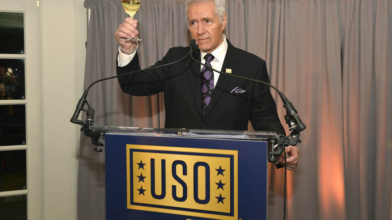“Jeopardy!” host Alex Trebek offers a toast to the USO.