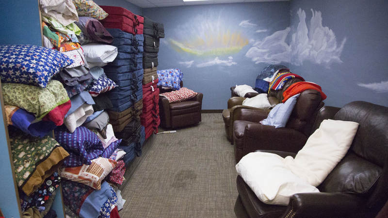 USO Ontario is equipped with several lounges and plenty of bedding in case troops have to make a longer-than-anticipated stay.